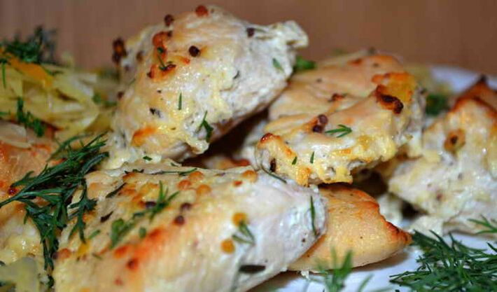 Baked chicken fillet for lunch in the Ducan Diet
