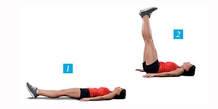lifting the legs lying down for slimming the abdomen