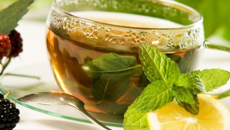 tea with mint and lemon for weight loss by 5 kg per week