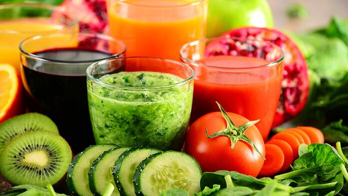 Fruit and vegetable drinks on drinking diet